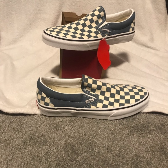 NEW Vans Slip On Checkerboard Blue White - Picture 4 of 4